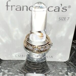 Francesca's Collections Gold and Silver Ring Set Size 7